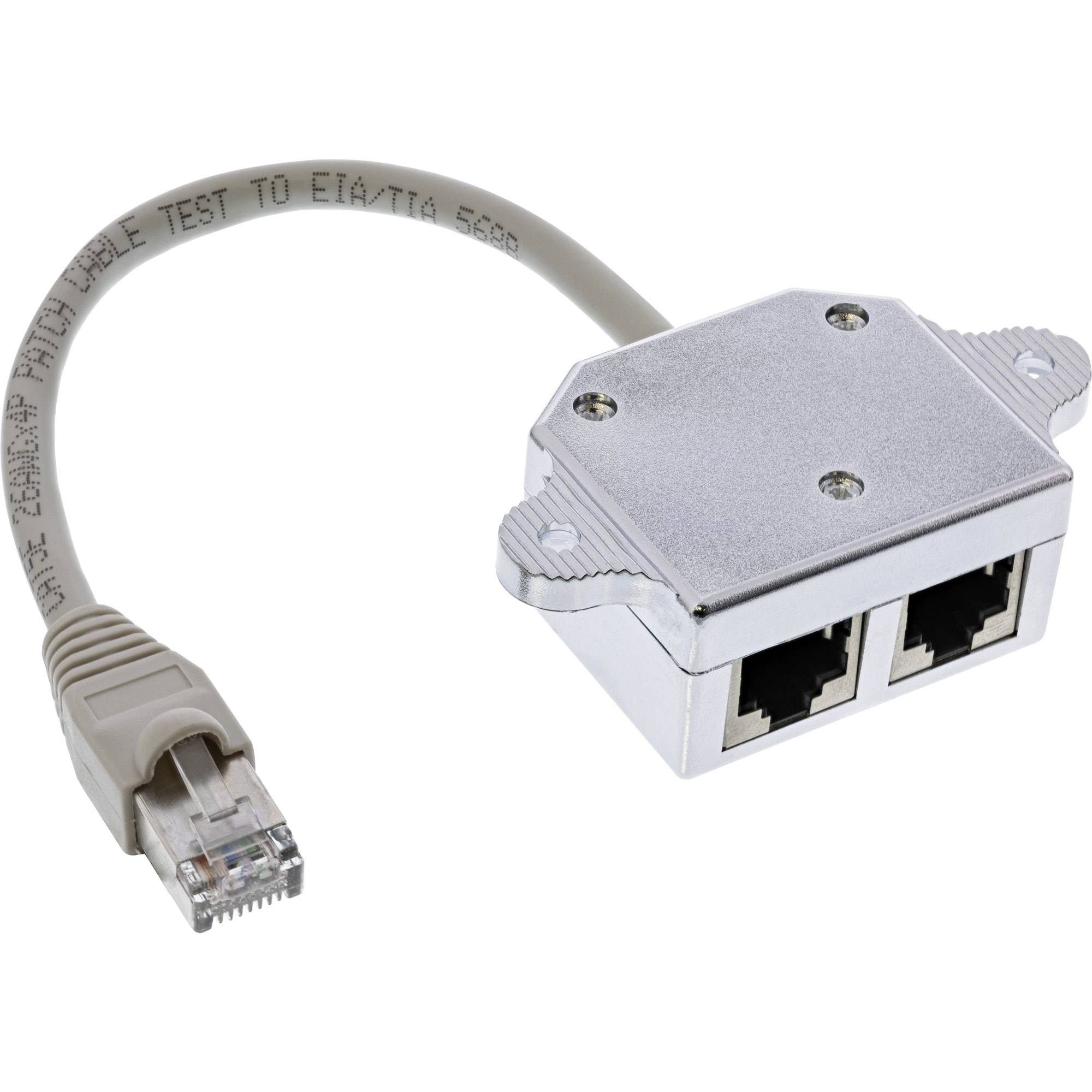 InLine® Cat.5e / ISDN T-Adapter RJ45 Stecker an 2x RJ45 Buchse, 0,15m-0