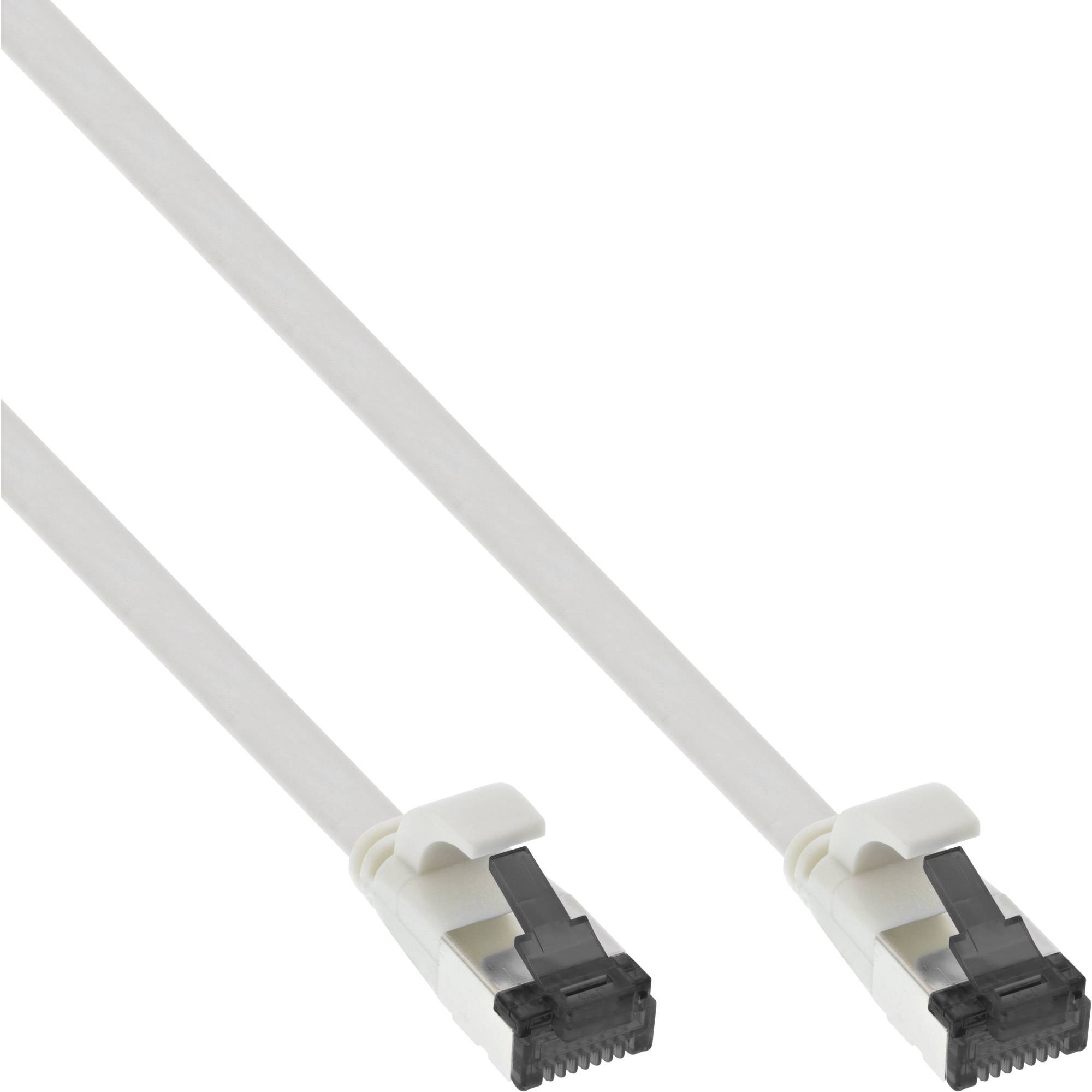 InLine® Patchkabel flach, U/FTP, Cat.8.1, TPE halogenfrei, weiß, 1m-0