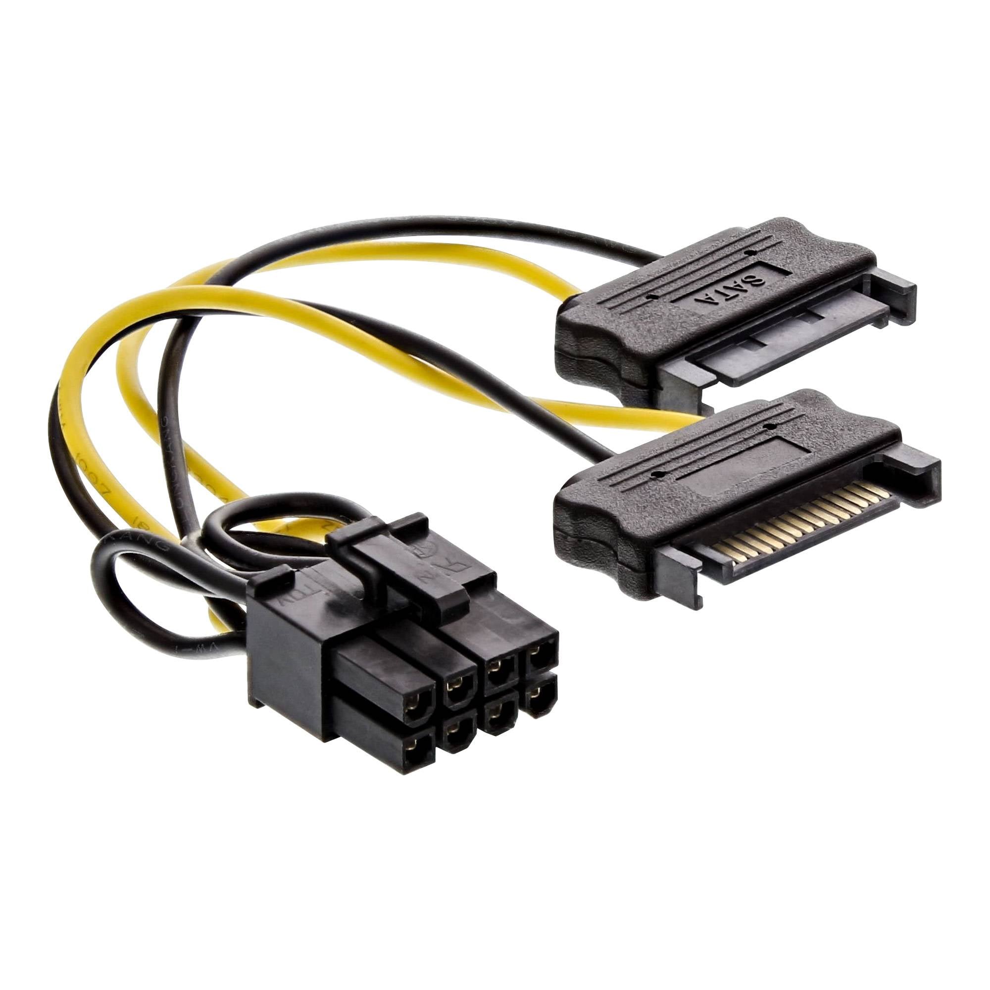 InLine® Stromadapter intern, 2x SATA zu 8pol für PCIe (PCI-Express) Grafikkarten-0