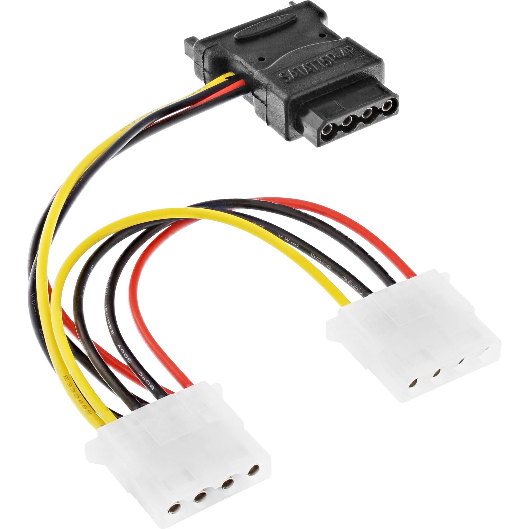 InLine® SATA Stromadapterkabel, SATA Buchse an 3x 13,34cm (5,25") Stecker, 0,15m-0