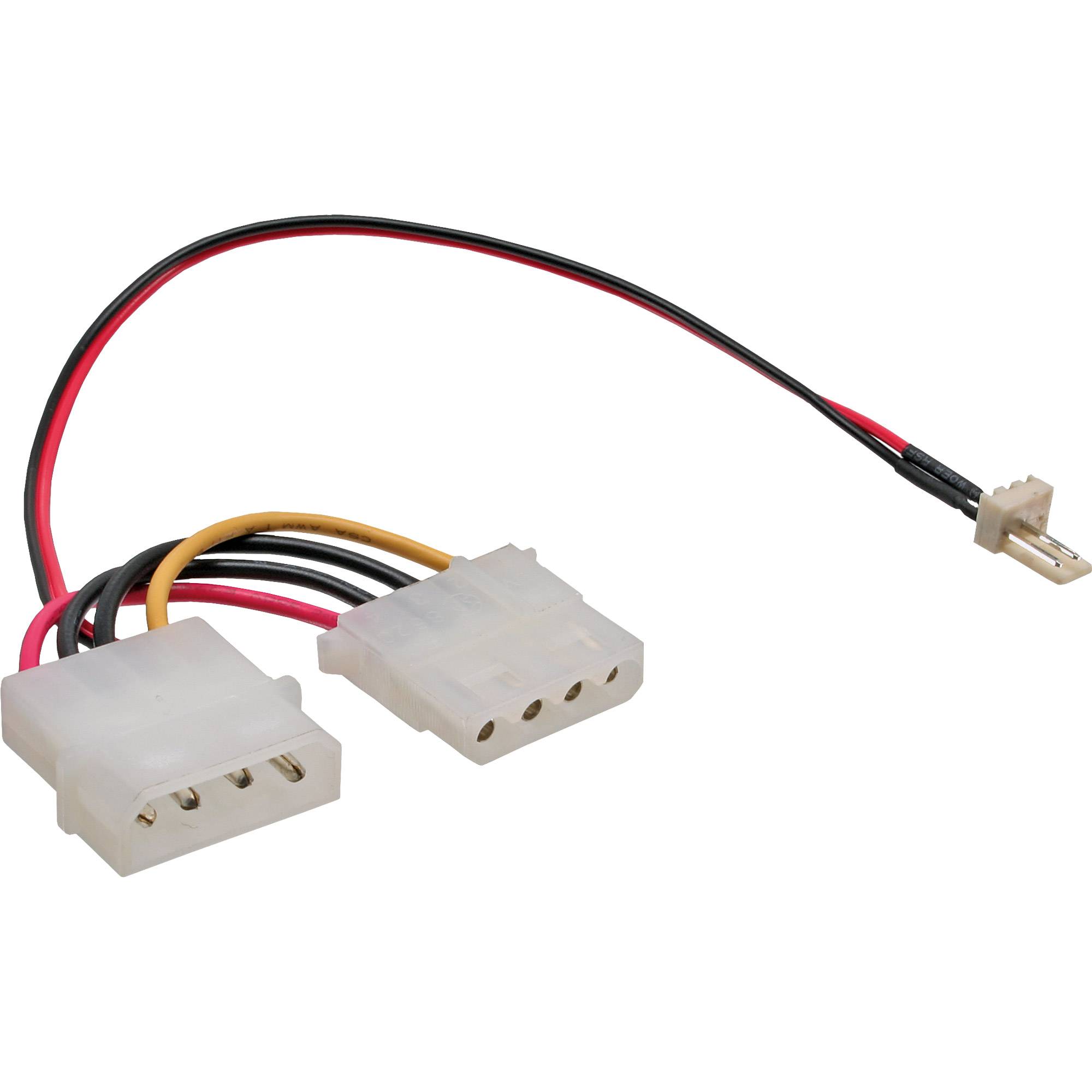 InLine® Lüfter Adapterkabel, 3pol Lüfter an 4pol Netzteil 12V, 0,15m-0