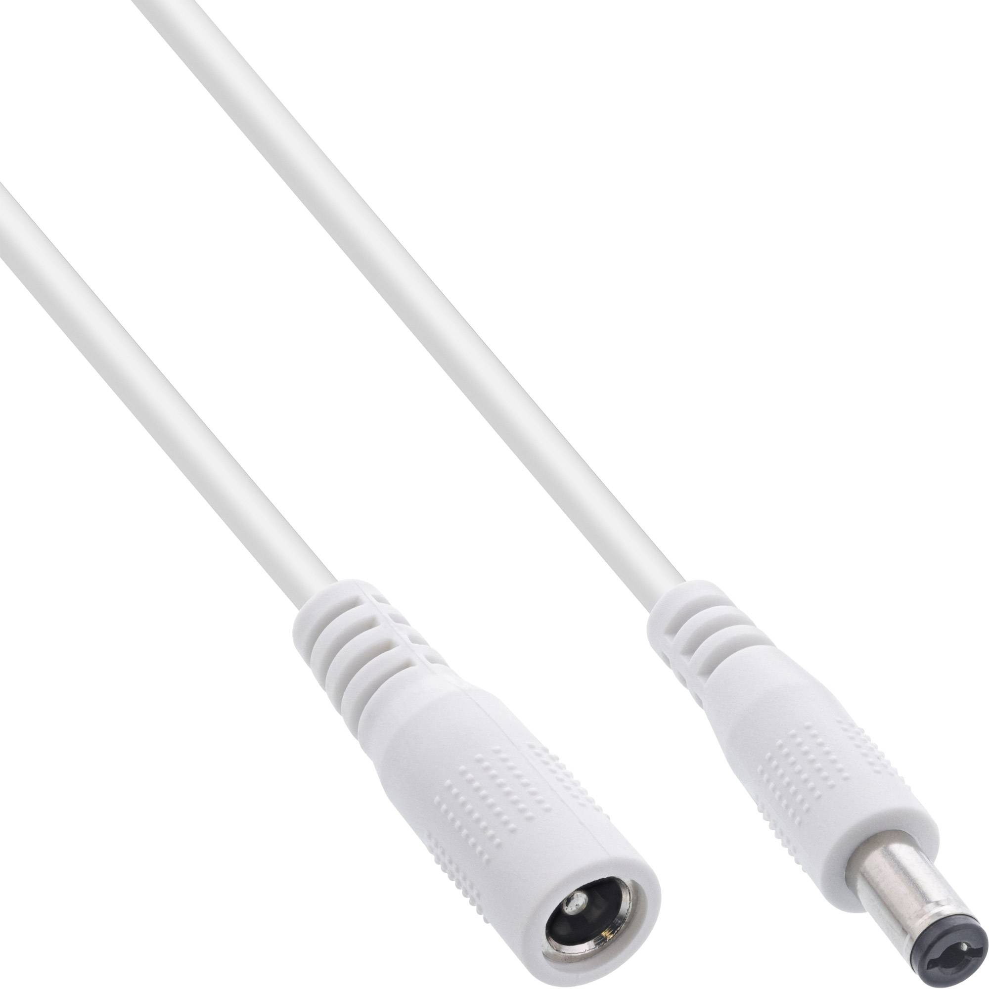 InLine® Verlängerungskabel, DC Stecker 5,5x2,1mm, weiß, 2m-0
