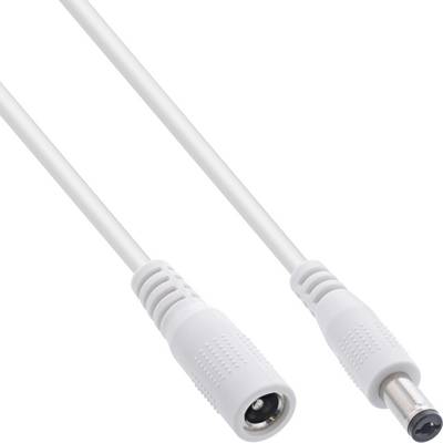 InLine® Verlängerungskabel, DC Stecker 5,5x2,1mm, weiß, 2m-0