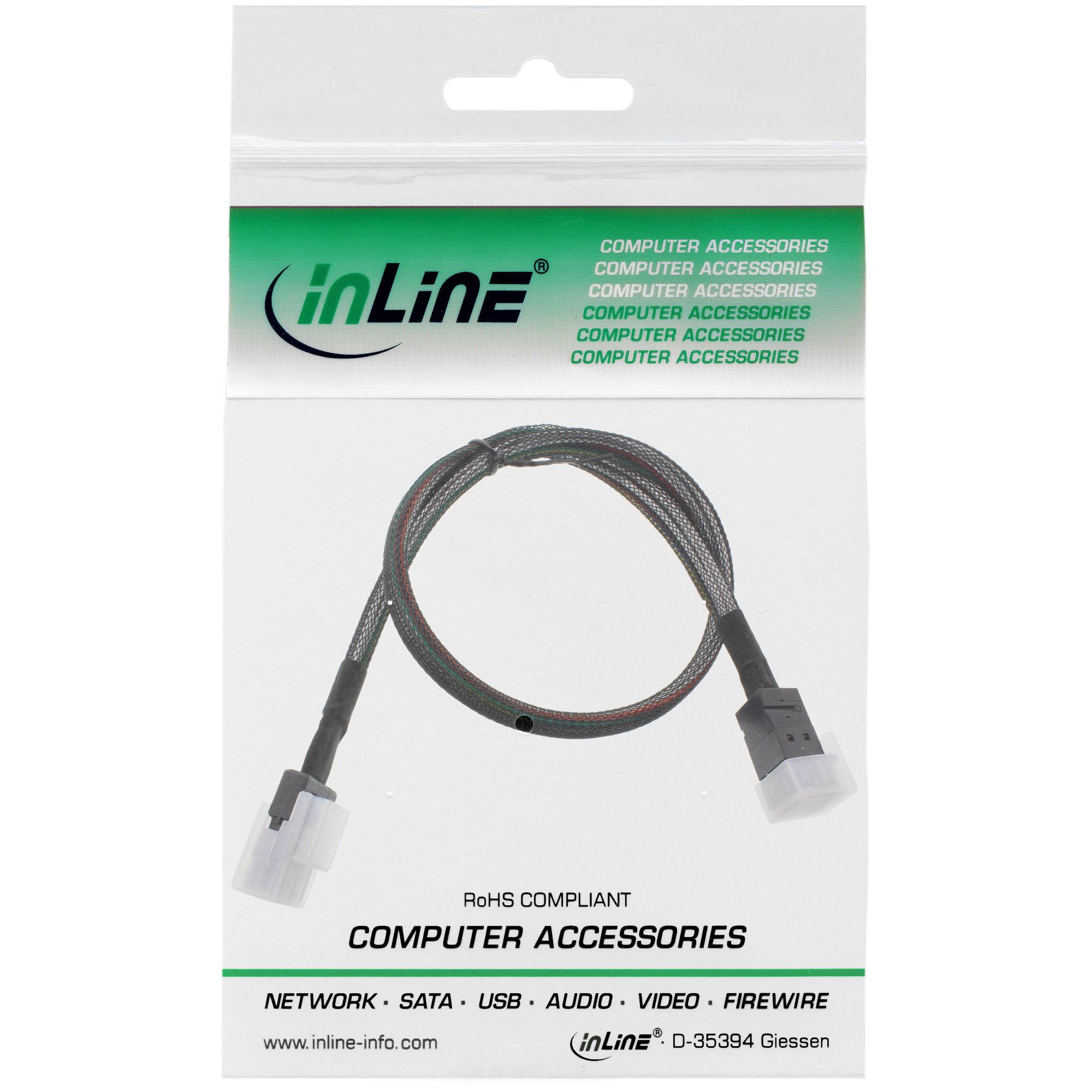 INLINE - Mini-SAS HD Kabel - SFF-8643 zu SFF-8087 - mit Sideband - 1m-1