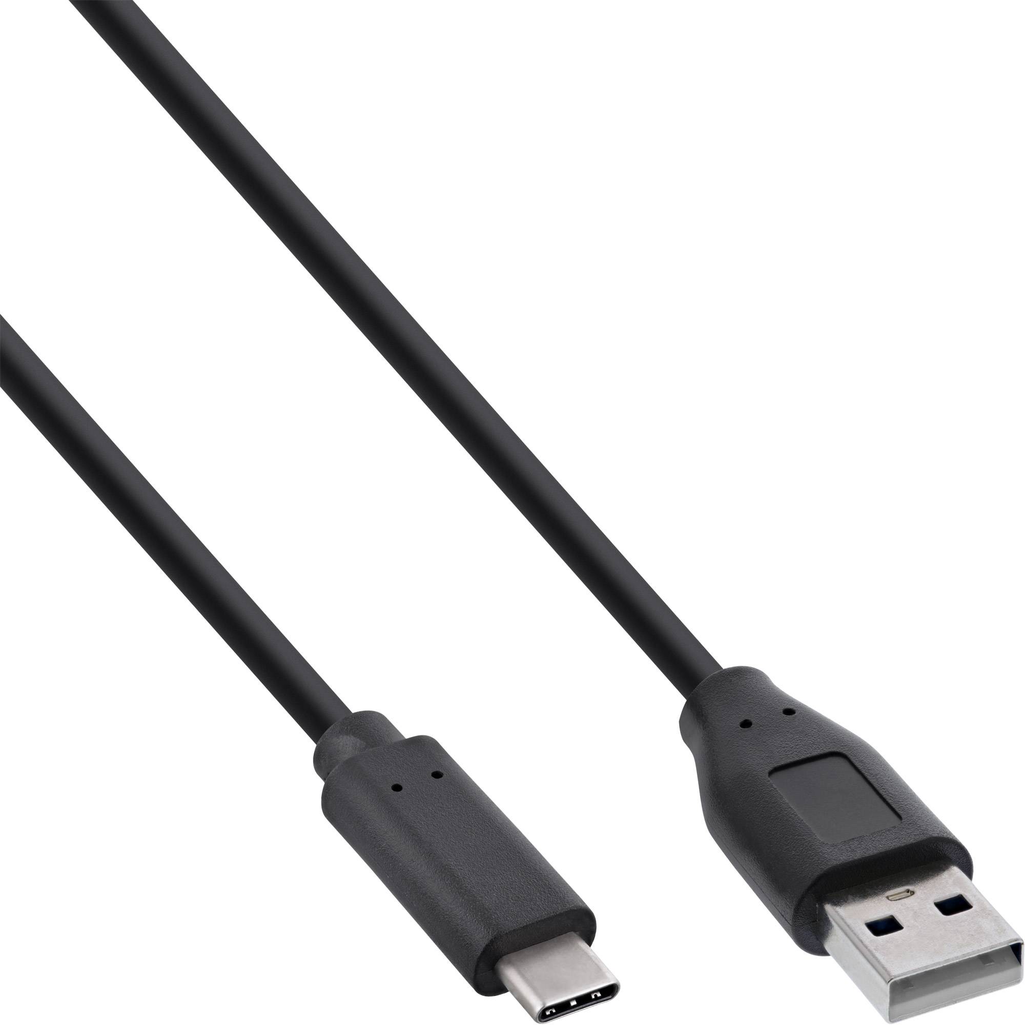 InLine® USB 2.0 Kabel, USB-C Stecker an A Stecker, schwarz, 5m-0