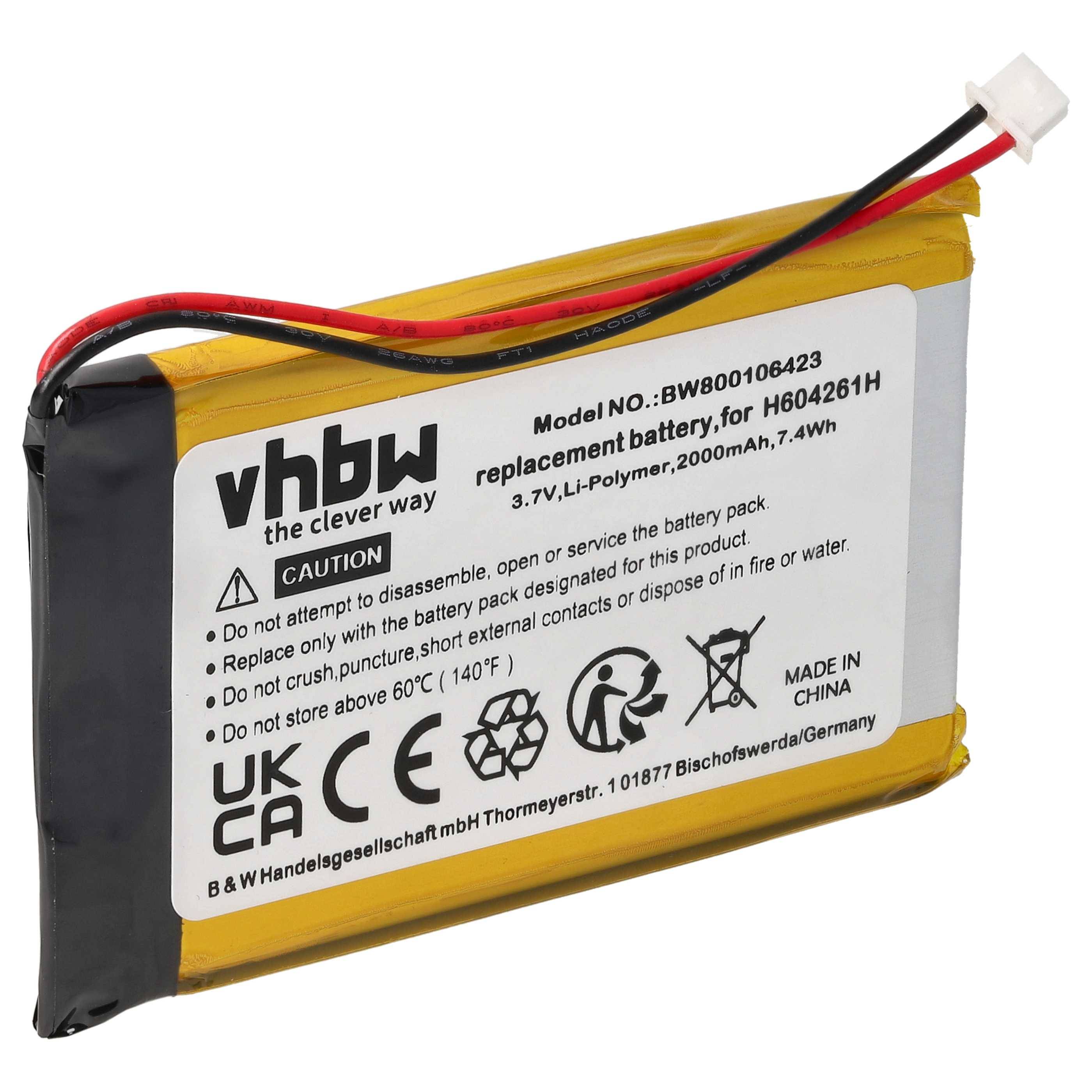 vhbw Akku kompatibel mit Bushnell Yardage Pro XGC Plus | GPS Navigation Navi (2000 mAh, 3,7 V, Li-Polymer)-0