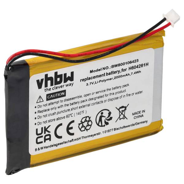 vhbw Akku kompatibel mit Bushnell Yardage Pro XGC Plus | GPS Navigation Navi (2000 mAh, 3,7 V, Li-Polymer)