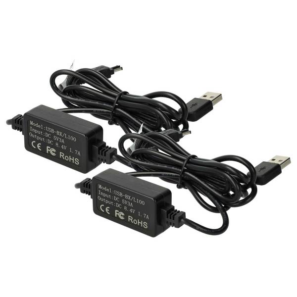 vhbw 2x USB Netzteil kompatibel mit Sony Mini DV CCD-TR818 | CCD-T, CCD-TRV57, CCD-TRV, CCD-TRV5X(E), CCD-TRV58 Kamera