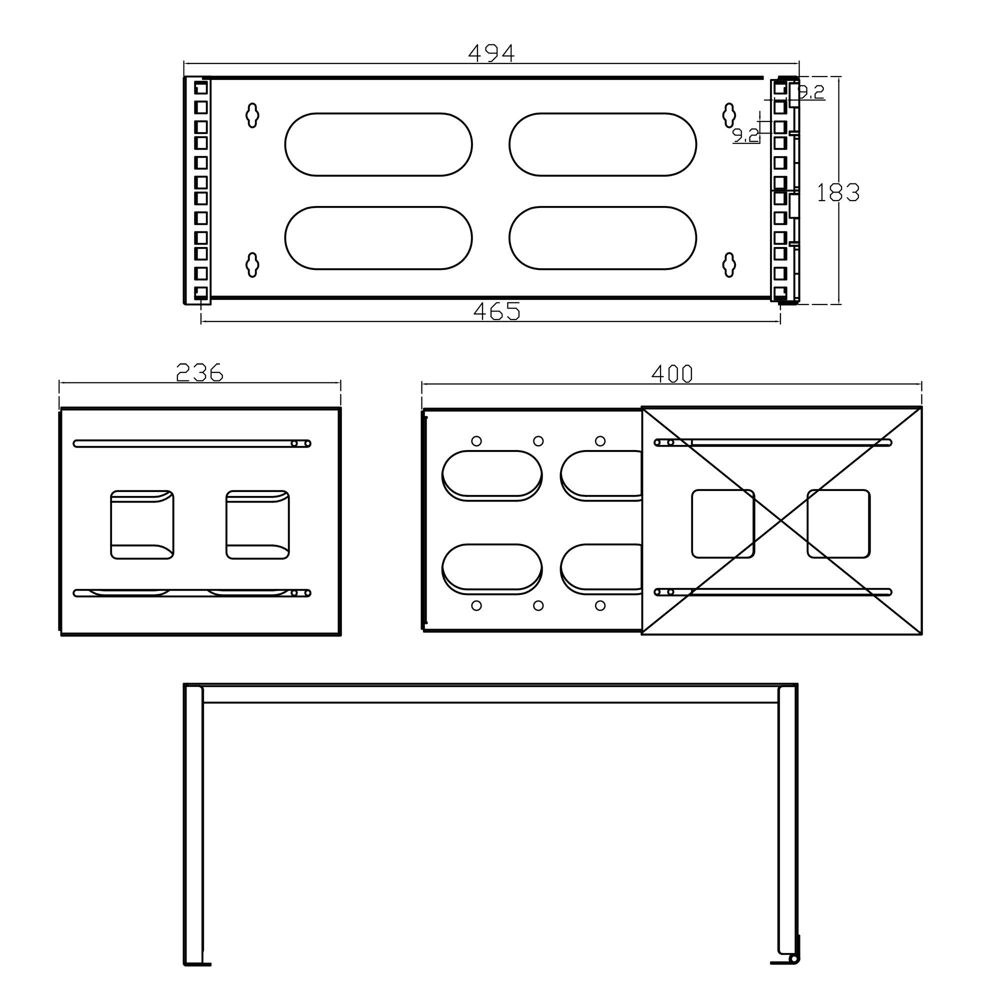 InLine® 19" Rack zur Wandmontage, 4HE, 24-40cm Tiefe, schwarz-3