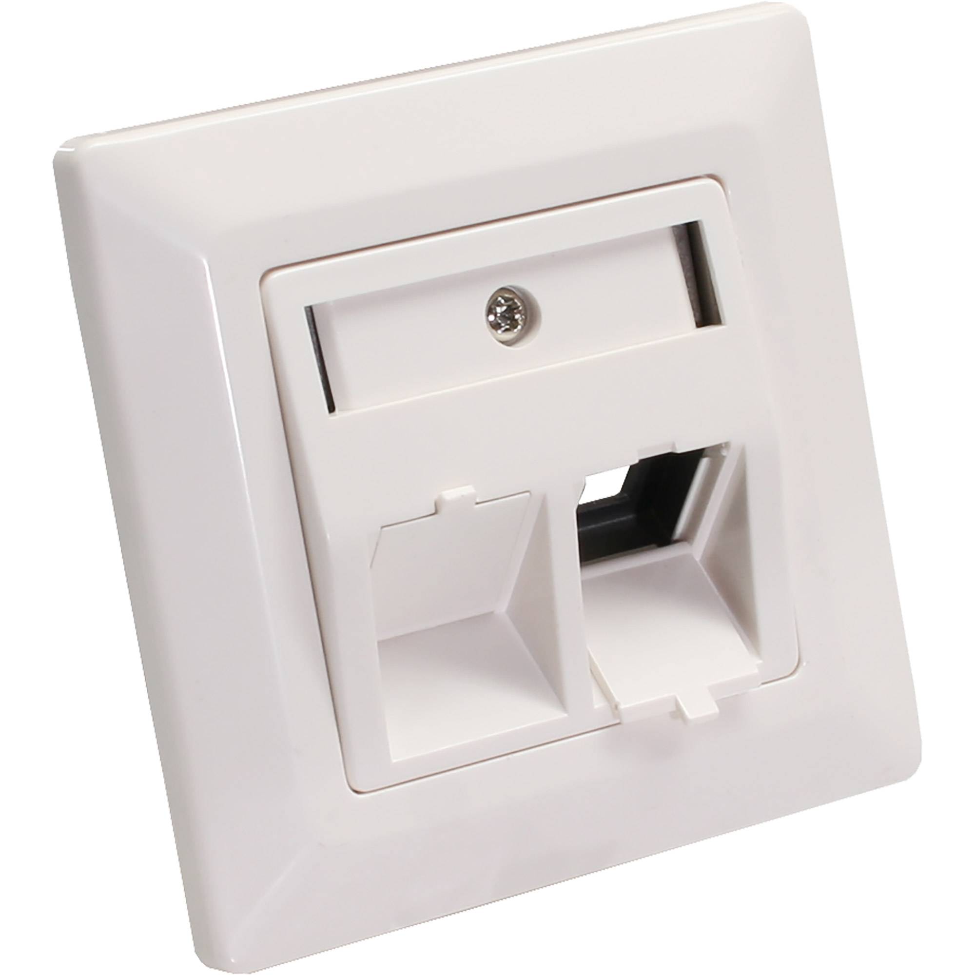 InLine® Rahmenset für 2x RJ45 Bu/LSA Einsatz, Keystone SNAP-In, weiß RAL9010-0