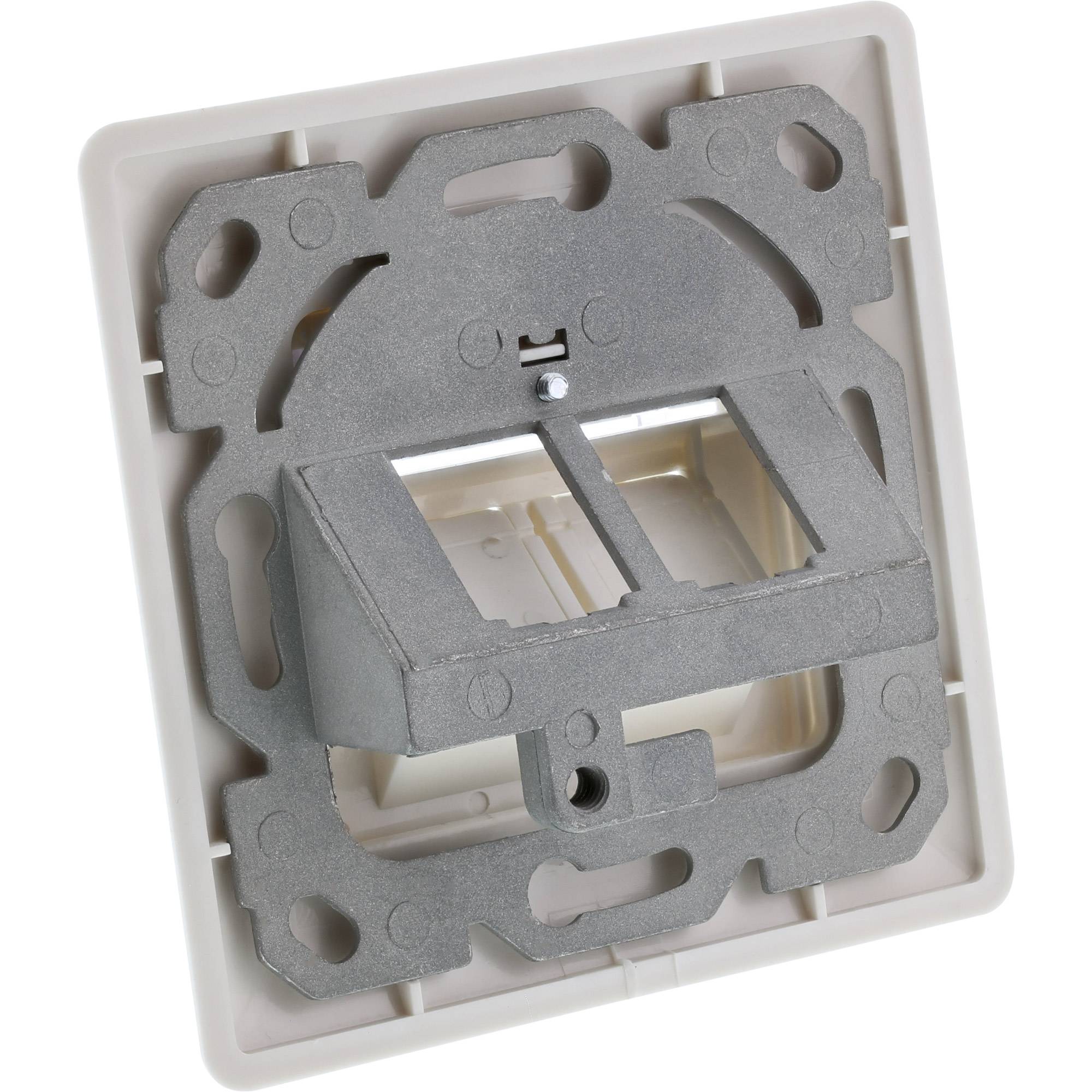 InLine® Rahmenset für 2x RJ45 Bu/LSA Einsatz, Keystone SNAP-In, weiß RAL9010-1