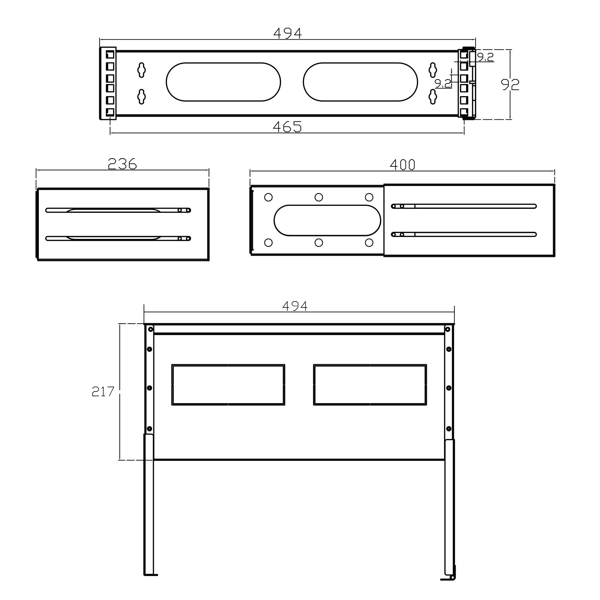 InLine® 19" Rack zur Wandmontage, 2HE, 24-40cm Tiefe, mit Abdeckung, grau-3