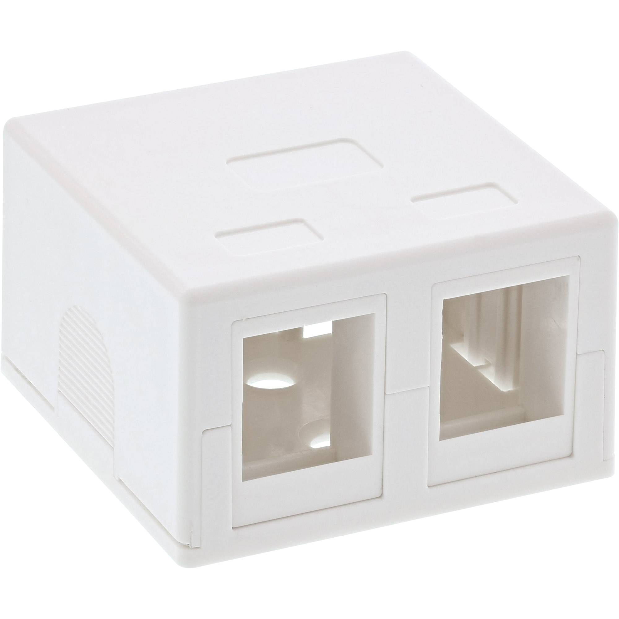 InLine® Anschlussdose Aufputz für 2x Keystone RJ45 Buchse, weiß-0