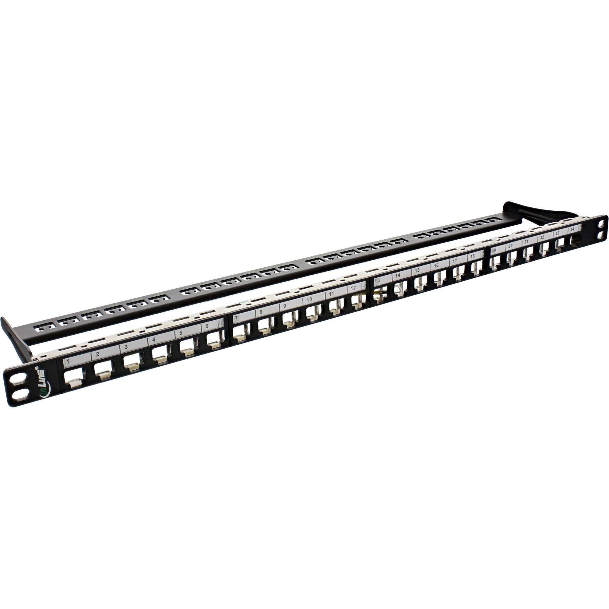 InLine® Patchfeld Leerblech 24-fach, für RJ45 Keystone Snap-In 19"/0.5HE schwarz-0