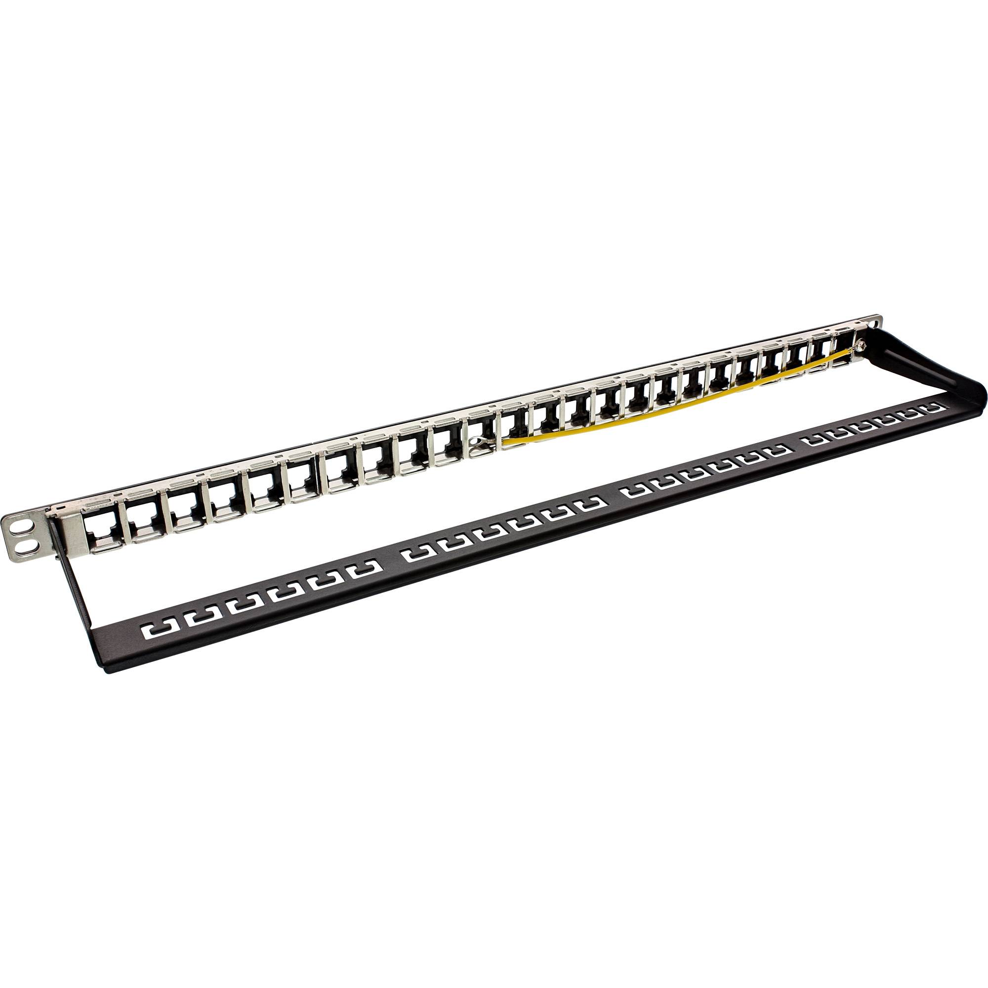 InLine® Patchfeld Leerblech 24-fach, für RJ45 Keystone Snap-In 19"/0.5HE schwarz-1
