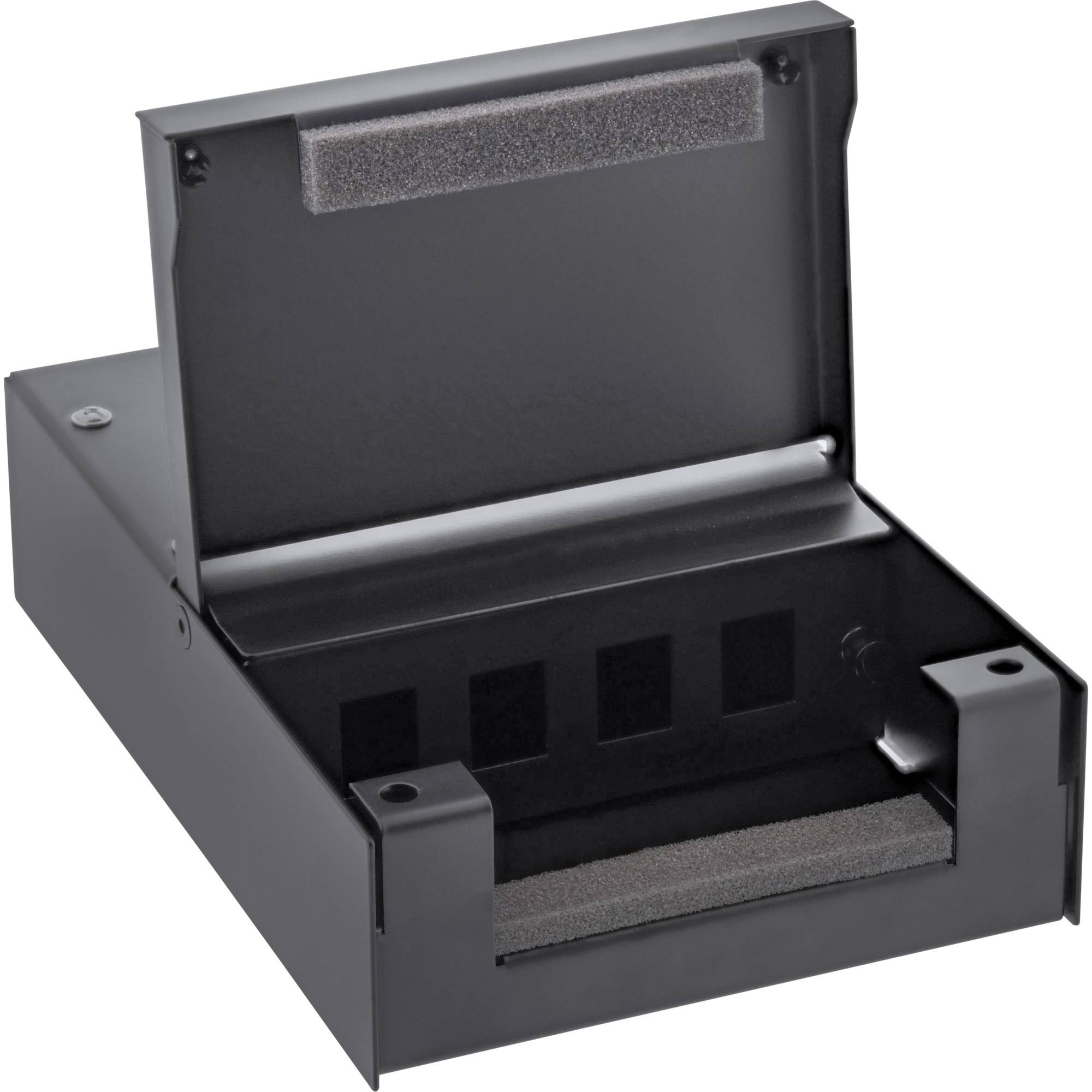 InLine® Anschlussdose Aufputz für 4x Keystone RJ45 Buchse, Metall, schwarz-2