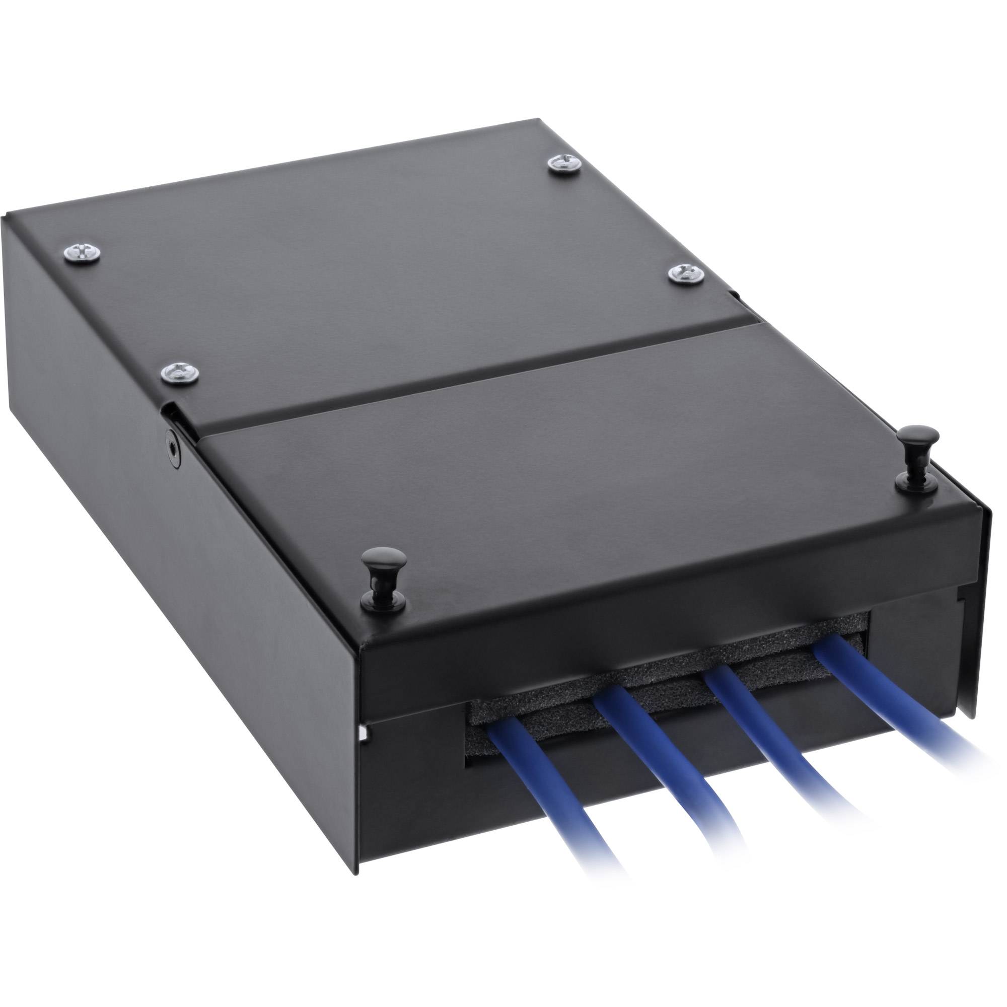 InLine® Anschlussdose Aufputz für 4x Keystone RJ45 Buchse, Metall, schwarz-4