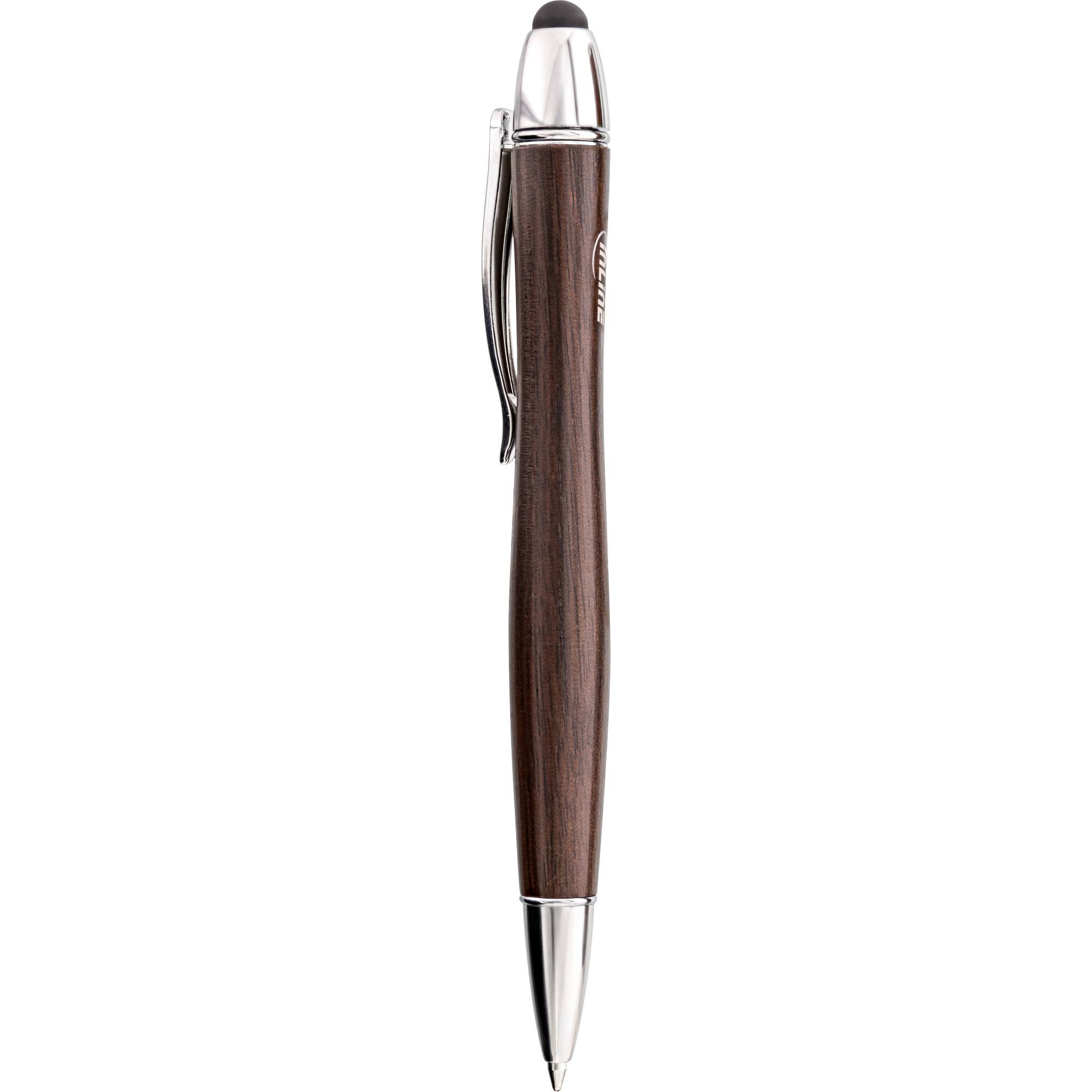 InLine® woodpen, Stylus-Stift für Touchscreens + Kugelschreiber, Walnuss/Metall-0