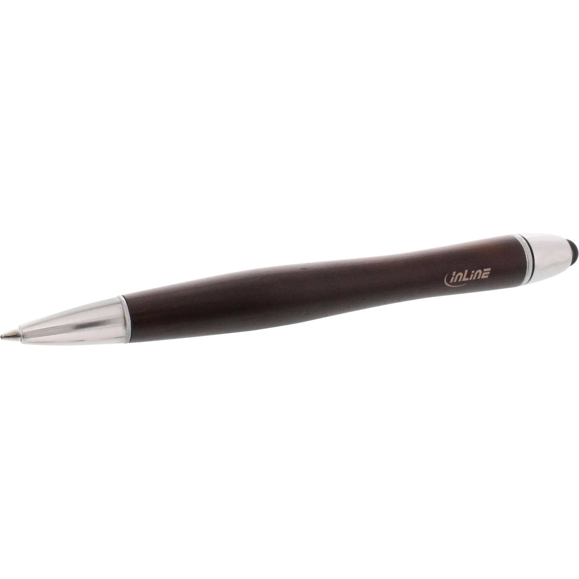 InLine® woodpen, Stylus-Stift für Touchscreens + Kugelschreiber, Walnuss/Metall-1