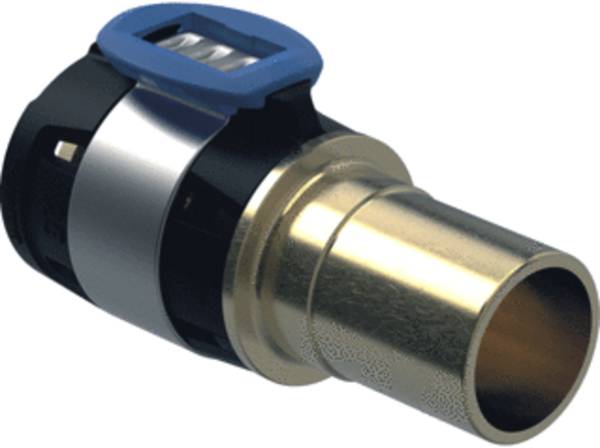 Geberit FlowFit Übergang auf Mapress, mit Einschubende, D 16mm, D1 15mm, Rotguss bleifrei