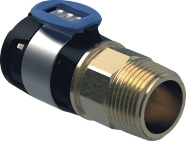 Geberit FlowFit Übergang mit Außengewinde bleifreie Siliziumbronze, D 16mm, R 1/2"