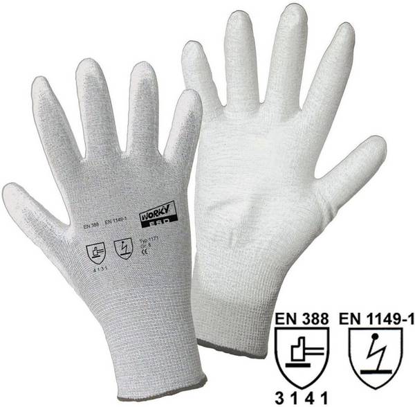Leipold Doehle 1171-7 ESD Nylon/Carbon-PU Nylon Arbeitshandschuh Größe (Handschuhe): 7, S EN 388, EN 511 CAT II 1 St.