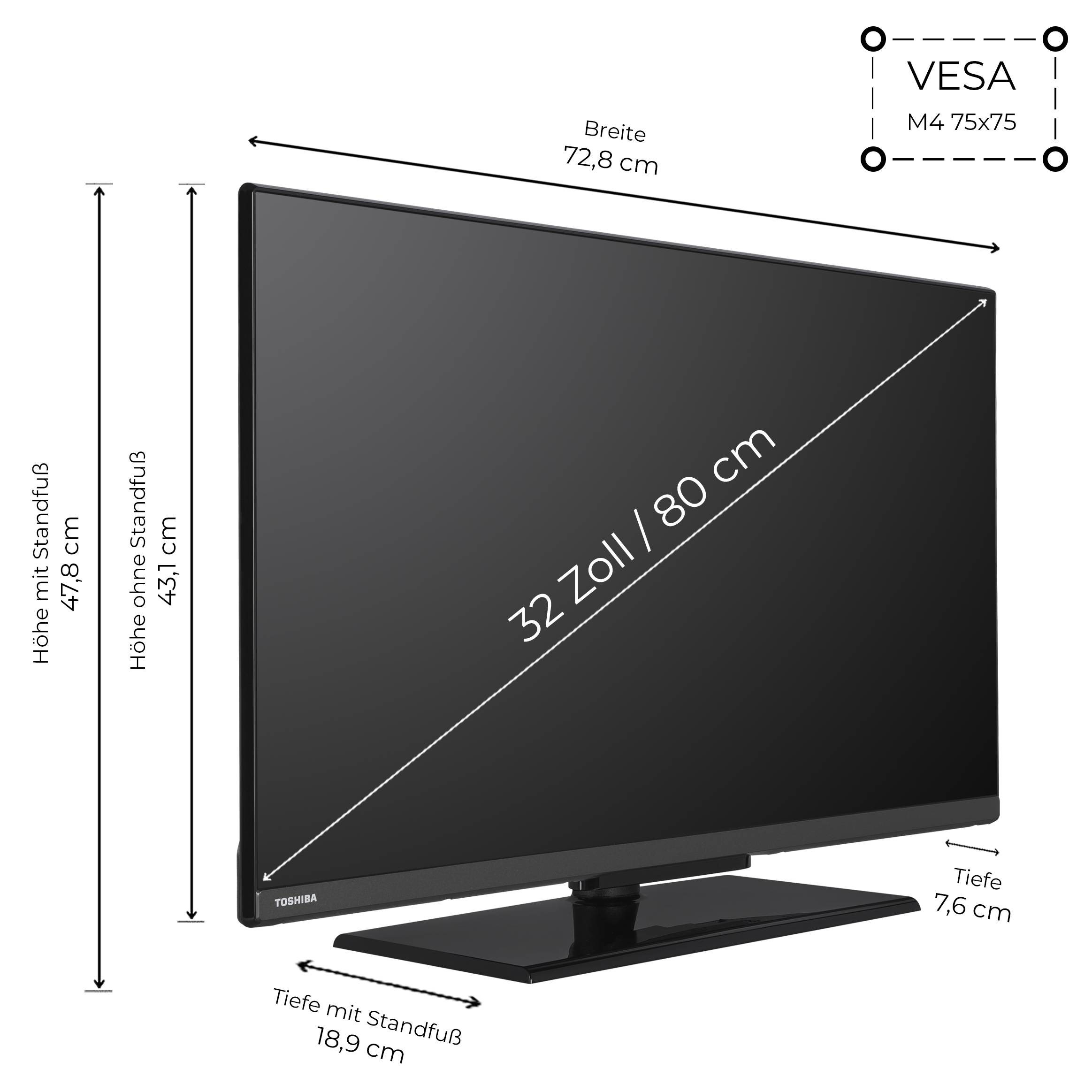 Toshiba 32LF3F63DAZ Fernseher 32 Zoll Smart TV Fire TV Full HD HDR Triple-Tuner Alexa (2026)-1