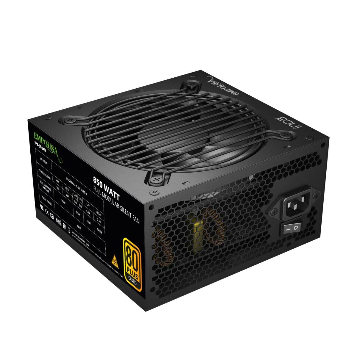 INCA IPS-850XN Silent Power Supply Kompatibel mit dem neuesten ATX 12V V2.3 Standard Der extrem leise 120-mm-Lüfter-3