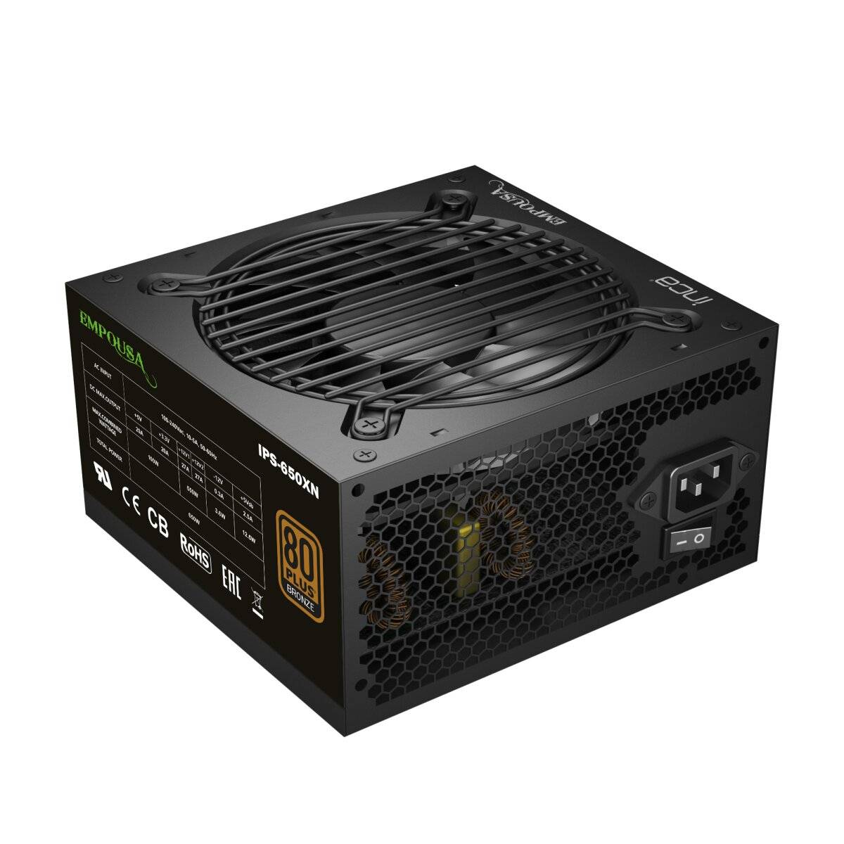 INCA 650W Bronze Netzteil für PC 120-mm-Lüfter mit Schutzfunktionen Schwarz-4