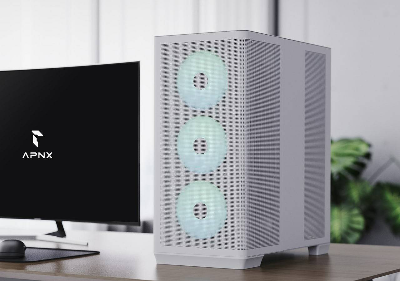 AEROCOOL ADVANCED TECHNOLOGIES APNX APCM-CR01043.21, Midi Tower, PC, Weiß, ATX, micro ATX, Mini-ITX, SECC, SGCC, 16,6 cm-1
