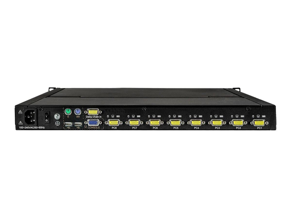StarTech.com 8 Port Rack KVM Konsole mit 1,8 m Kabeln - US Tastatur(QWERTY), Int-3