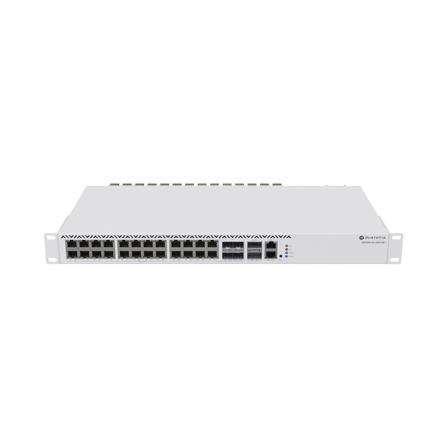 MikroTik CRS326-4C+20G+2Q+RM - Switch - L3 - 20 x 2.5GBase-T + 4 x Kombination 2,5/10 Gigabit SFP+ + 2 x 40 Gigabit QSFP-1