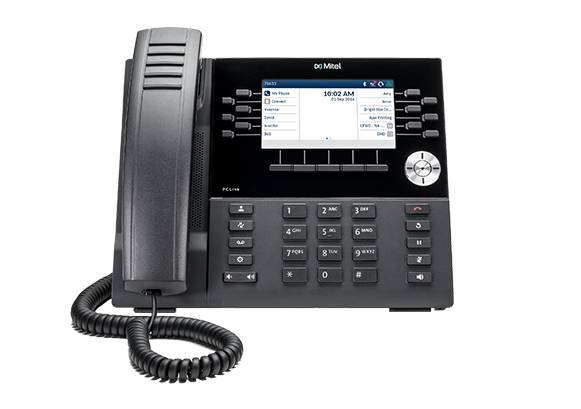 MITEL 6930w - IP-Telefon (4,3" QVGA-Farbdisplay | WIFI 802.11 a/b/g/n | Bluetooth 5.2 | Vollduplex-Freisprechen | PCLink-1