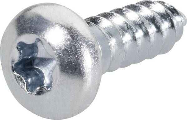 TOOLCRAFT 892606  Linsenblechschrauben 2.9 mm 6.5 mm T-Profil DIN 7981-C   Stahl verzinkt 100 St.