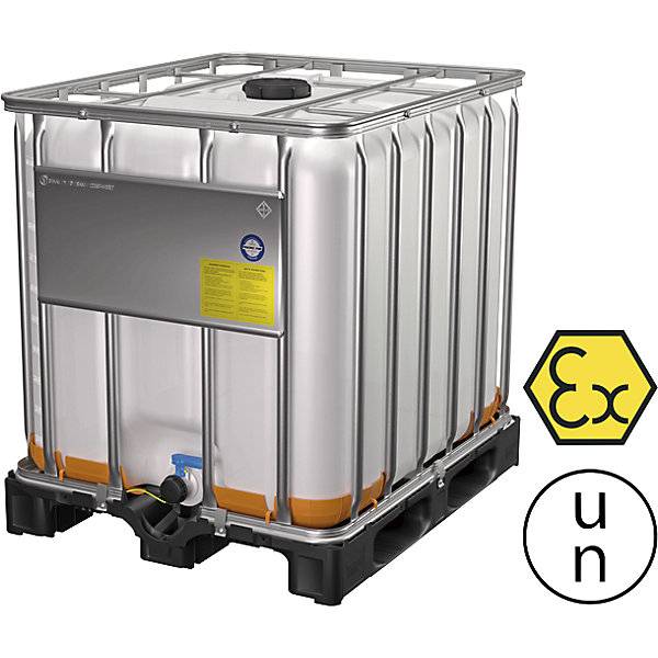IBC-Container EX-Schutz Volumen 1000 l natur auf Kunststoffpalette. Alpha Paletten & Boxen e.K.-0