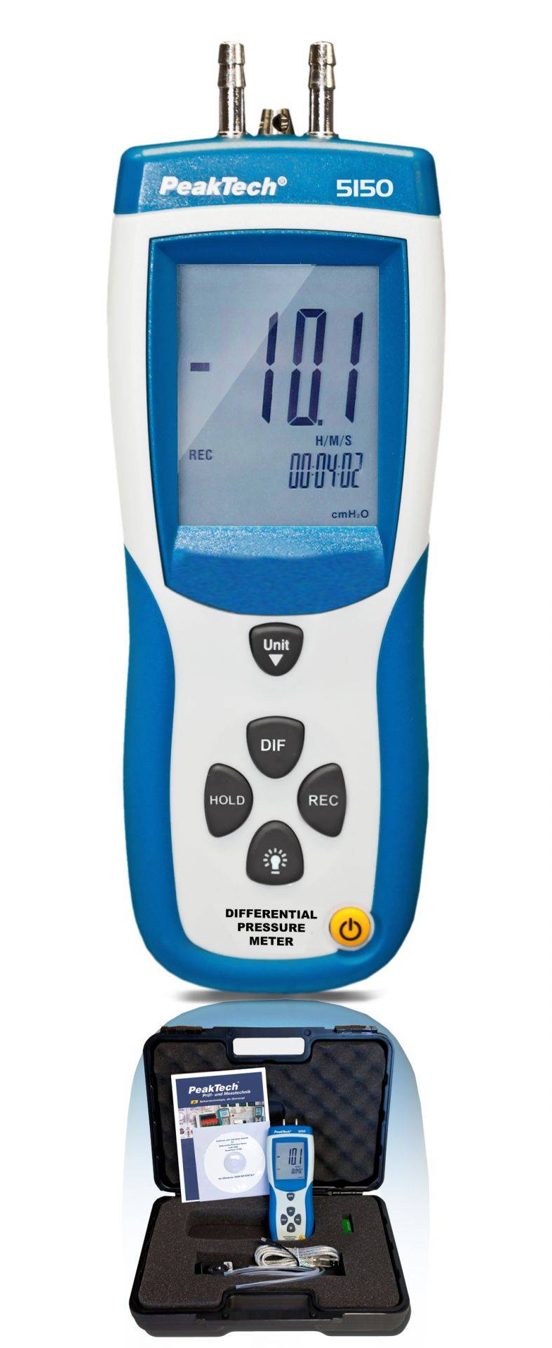 PeakTech P 5150 – Differenzdruck-Messgerät ~ 0 ... 344 mBar ~ mit USB-Schnittstelle-4