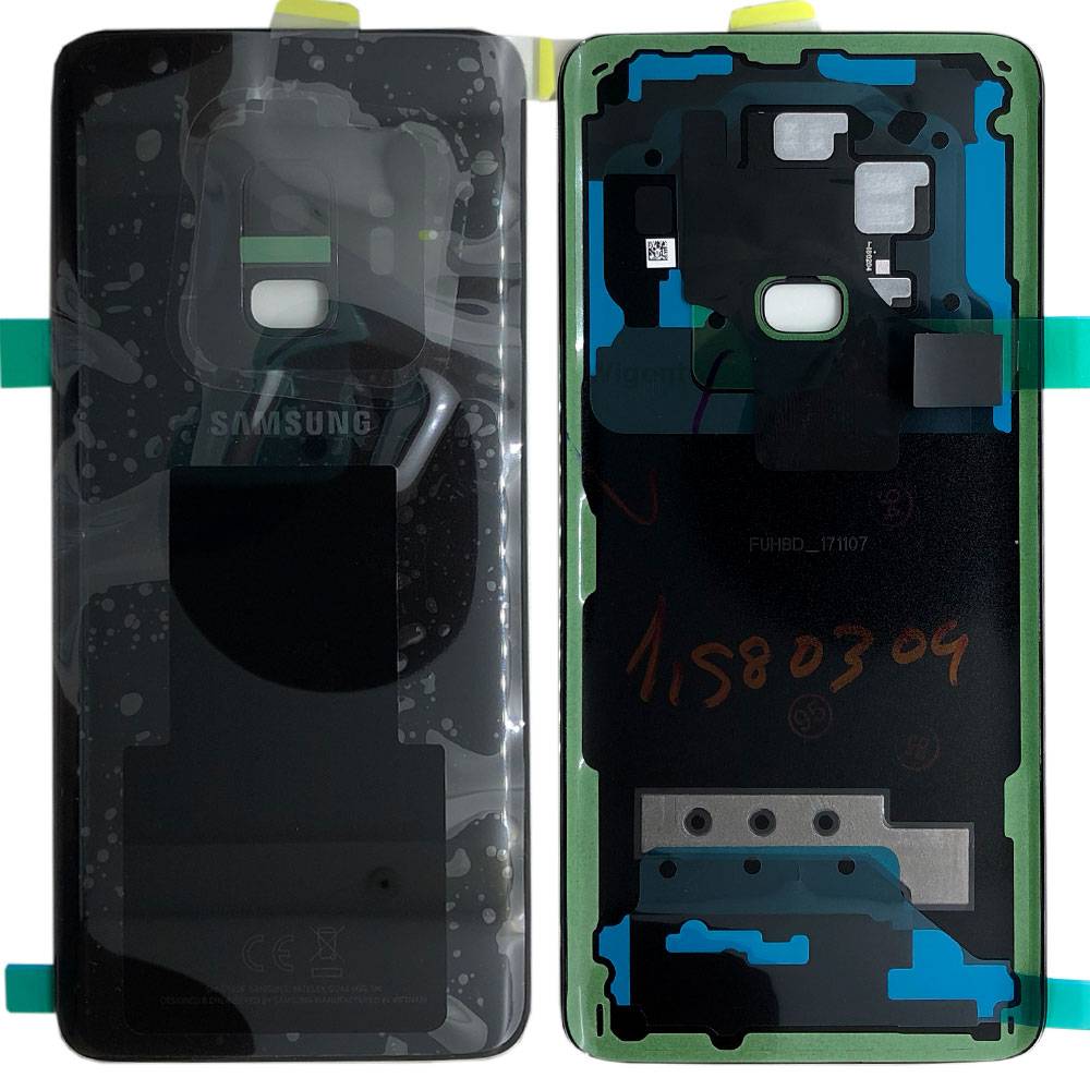 Samsung GH82-15865A Akkudeckel Deckel für Galaxy S9 G960F + Klebepad Schwarz Neu-0