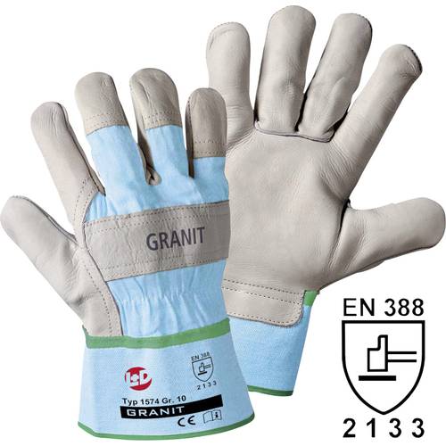 Thumbnail - Leipold Doehle Granit 1574-9 Rindnarbenleder Arbeitshandschuh Größe (Handschuhe): 9, L EN 388 CAT II 1 Paar