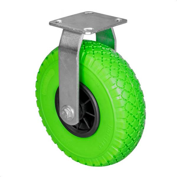 WAGNER Bockrolle PANNENSICHER - PU geschäumtes Rad Ø 260 mm, Felge 75 mm, Platte 115 x 110 mm, Tragkraft 100 kg-04726601