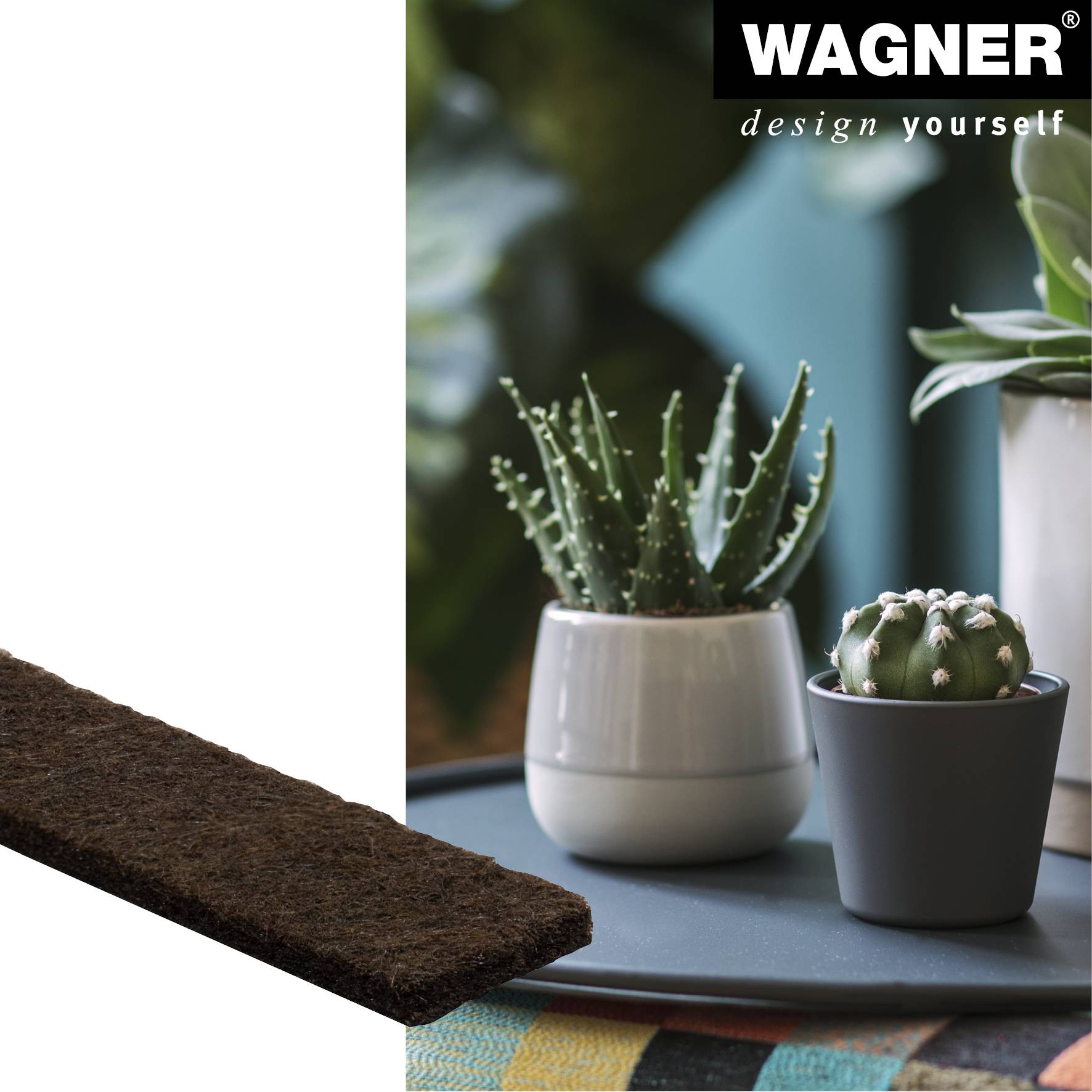 WAGNER Filzrolle 100 x 1,6 x 0,3 cm, selbstklebend , für Selbstzuschnitt, mit Gleitfunktion und Kratzschutz - 20079699-2