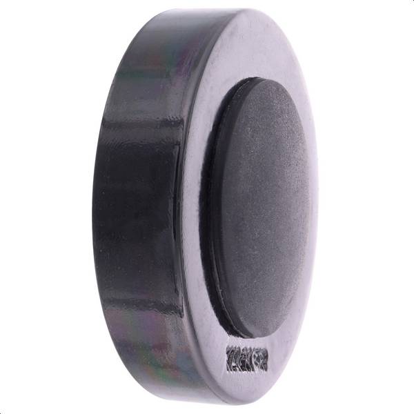 WAGNER Türstopper SCREW OR GLUE/Schrauben o. Kleben - Ø 40 x 10 mm, Metall schwarz Glanz, Kautschuk schwarz - 15517211