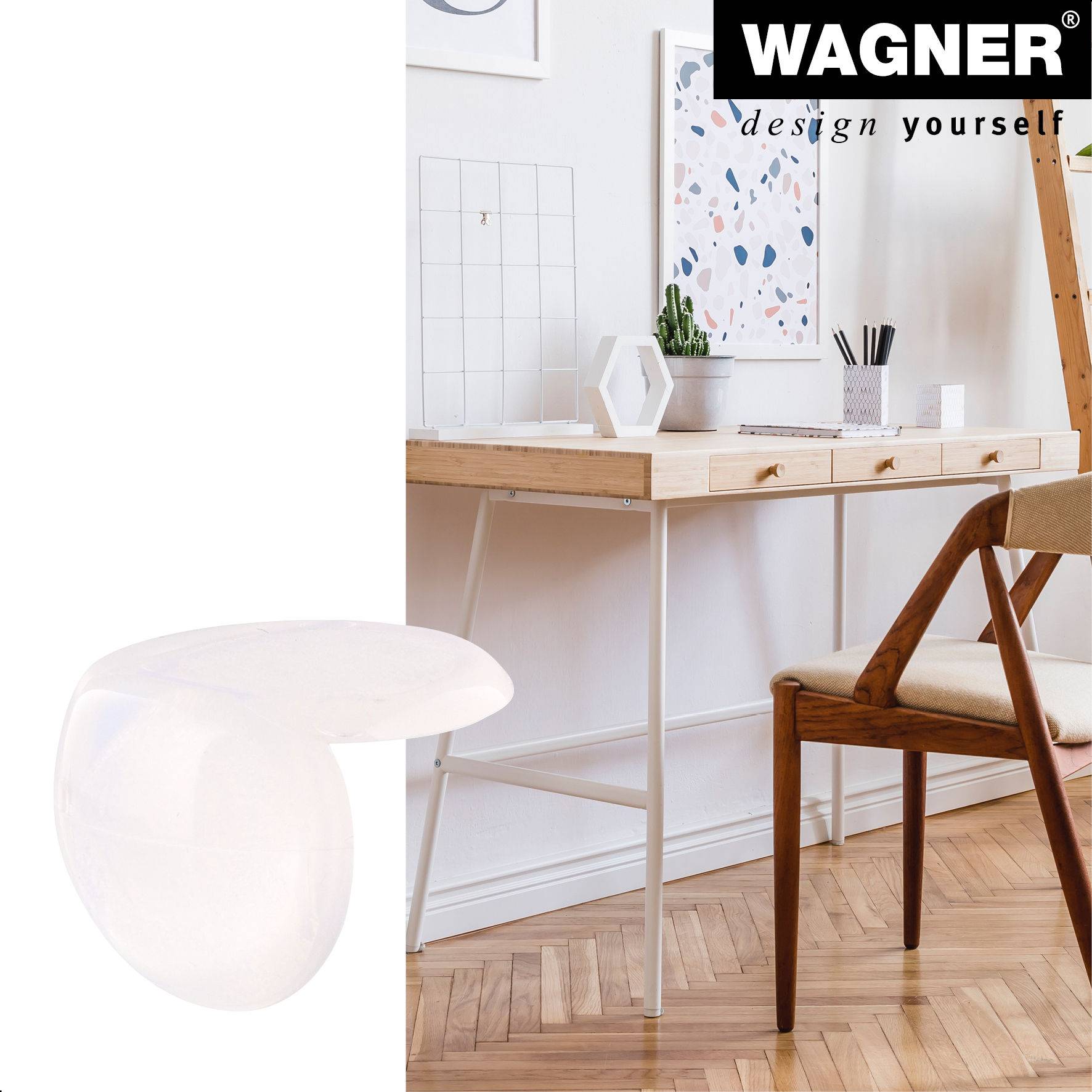 WAGNER Eckkantenschutz SAFE CORNER EXTRA 4tlg. Set - Ø 33 x 25 mm, Kantenschutz zum Aufkleben, transparent - 15223599-2
