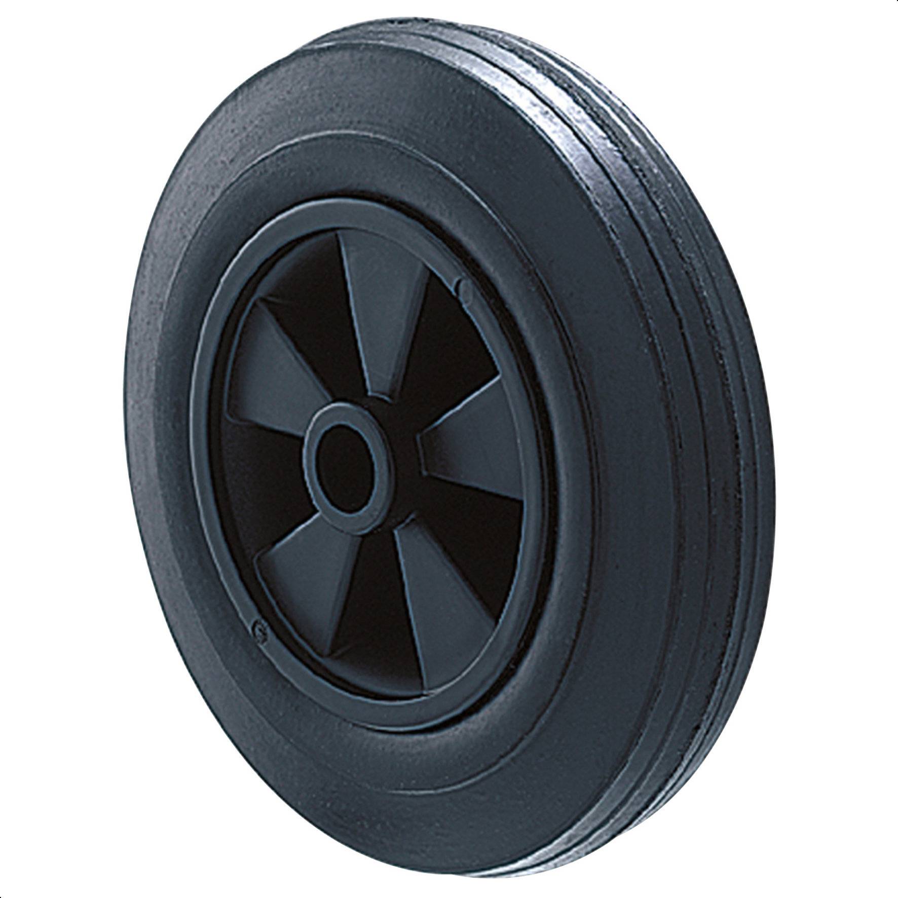 WAGNER Vollscheibenrad - Durchmesser Ø 200 x 45 mm, Achsloch Ø 20 mm, Kunststoff, schwarz, Tragkraft 150 kg - 03820001-0