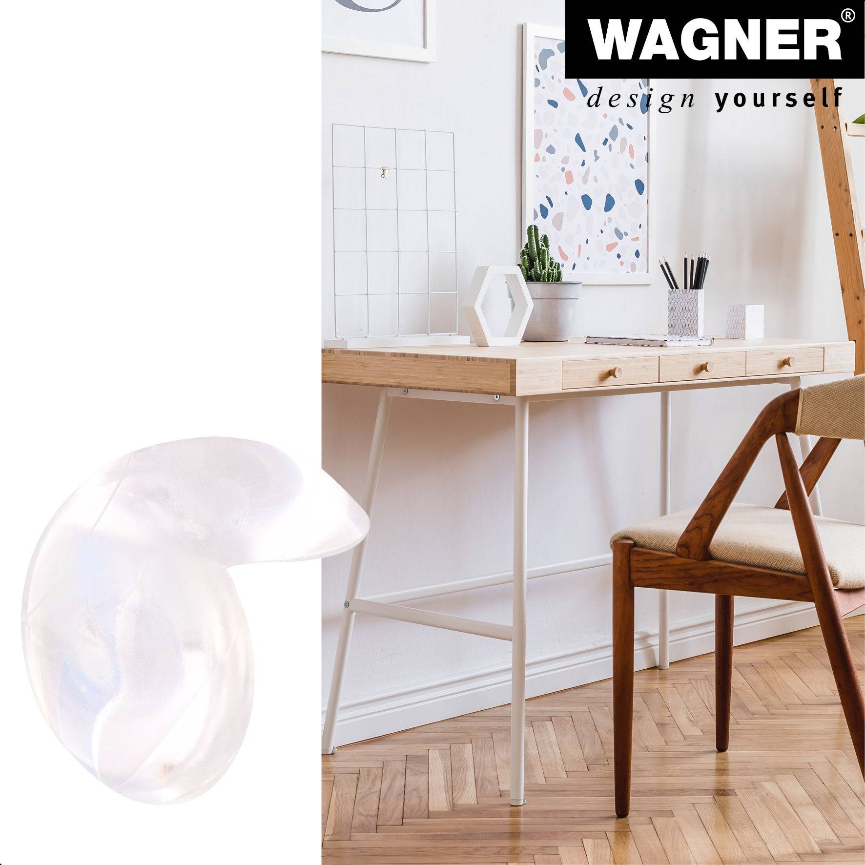 WAGNER Eckkantenschutz SAFE CORNER MEDIUM 4tlg. Set - Ø 25 mm, Kantenschutz zum Aufkleben, transparent - 15222599-2