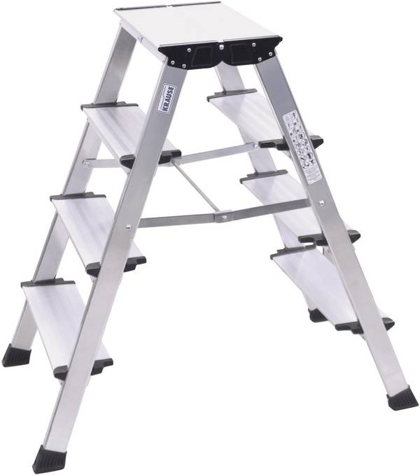 Krause MONTO Treppo 126030 Aluminium Doppel-Klapptritt klappbar Arbeitshöhe (max.): 2.65 m Silber 3.80 kg