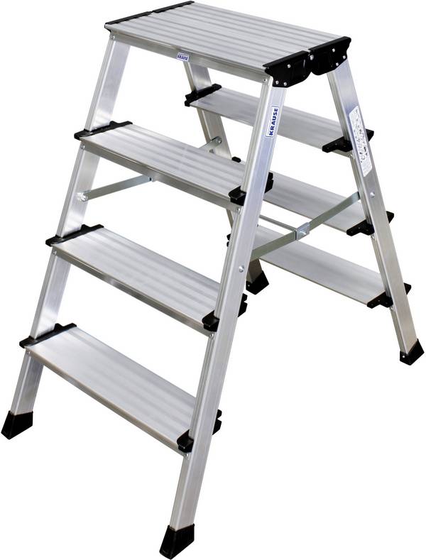 Krause MONTO Treppo 126047 Aluminium Doppel-Klapptritt klappbar Arbeitshöhe (max.): 2.85 m Silber 5.50 kg