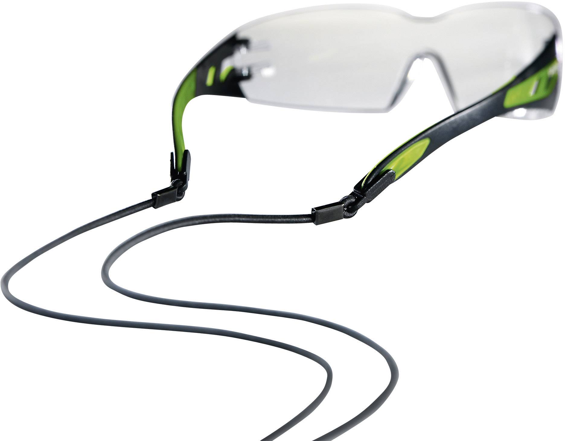 Schutzbrille mit smaragdgrünem Schwarz auf Silikonband. Ideal für sicheren halt gegen verrutschen.