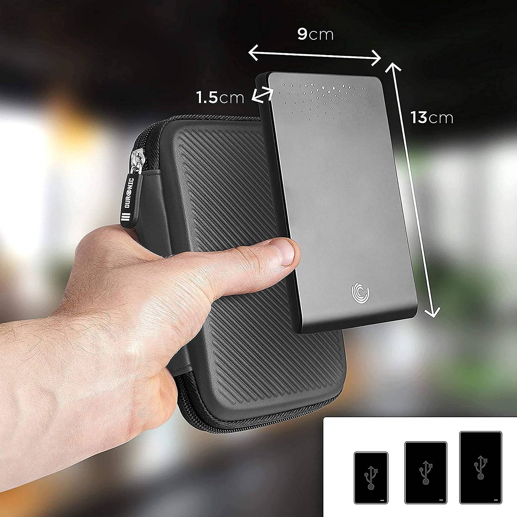 Duronic HDC2 GY externe Festplatten Schutzhülle | Stoßsichere Festplattentasche | 2,5" SSD Cover | Hardshell Hülle-5