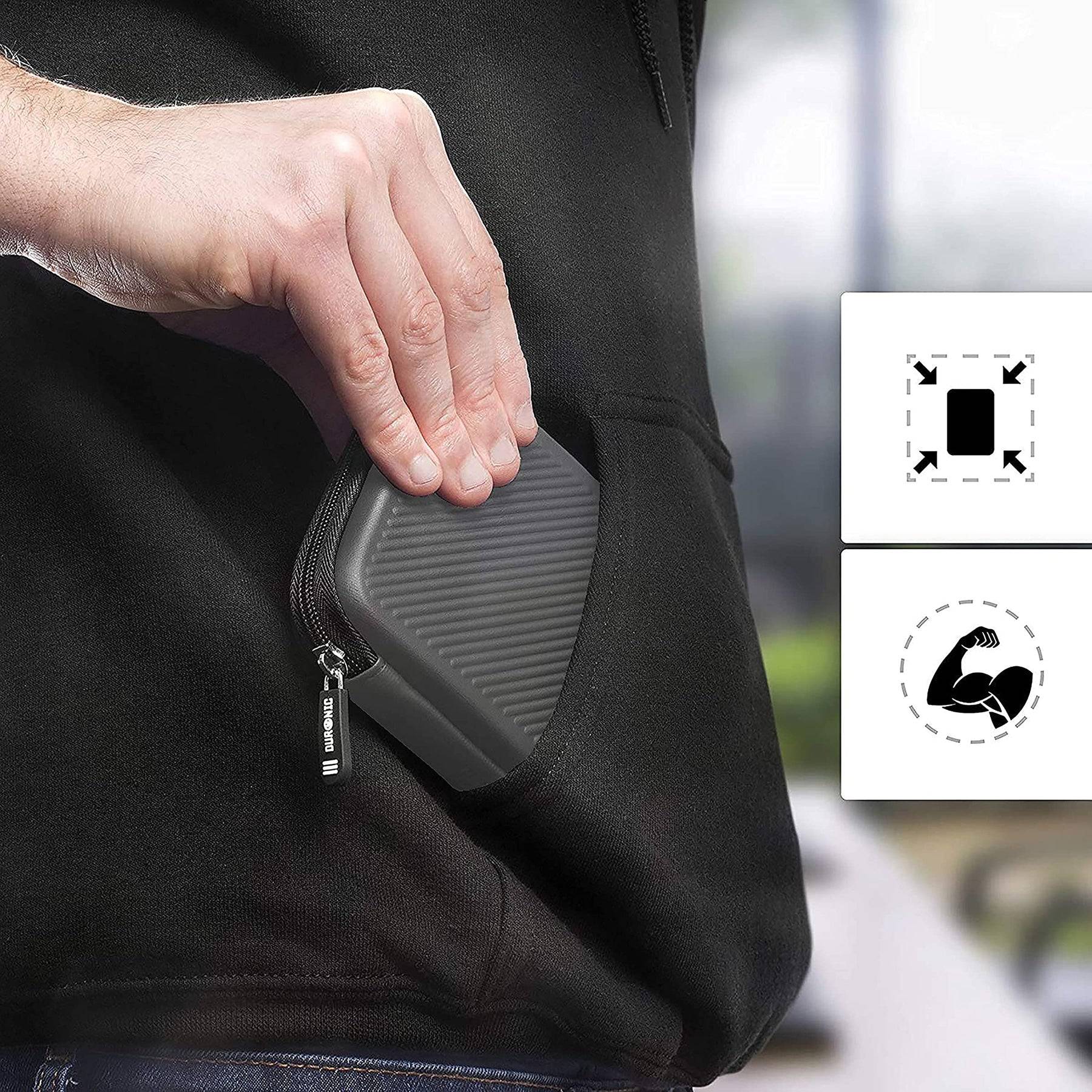 Duronic HDC2 GY externe Festplatten Schutzhülle | Stoßsichere Festplattentasche | 2,5" SSD Cover | Hardshell Hülle-6