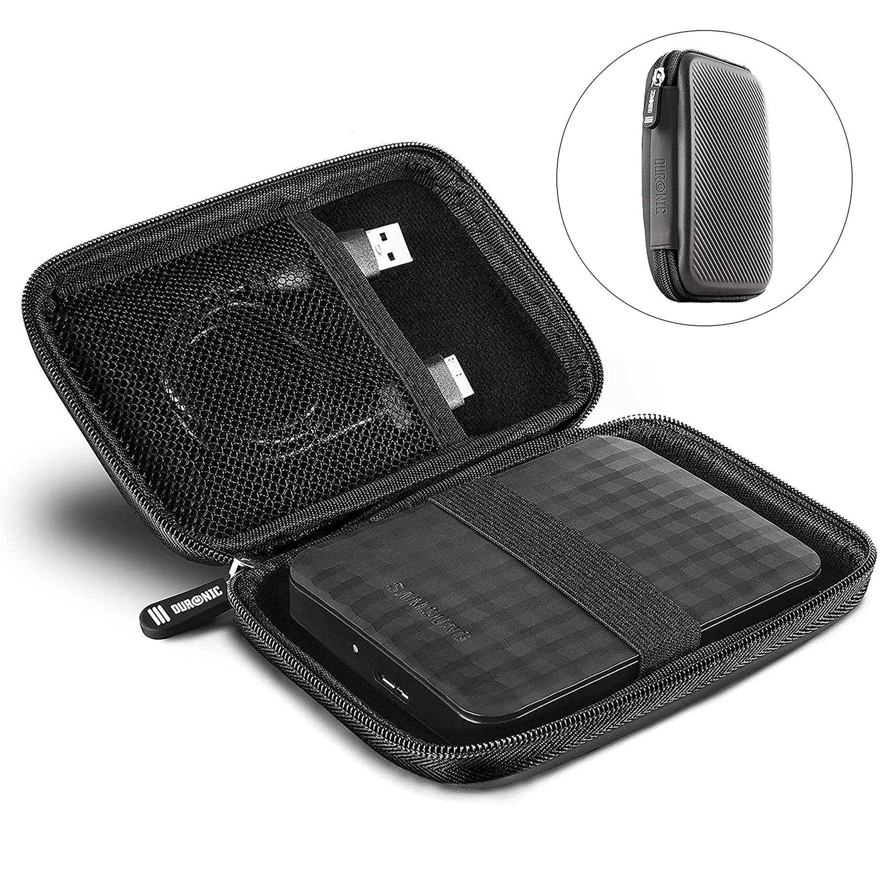 Duronic HDC2 GY externe Festplatten Schutzhülle | Stoßsichere Festplattentasche | 2,5" SSD Cover | Hardshell Hülle-2